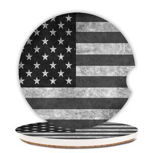 American Flag Cup Holders Car Coasters, Ceramic Stone 2.56"(2 Pack)